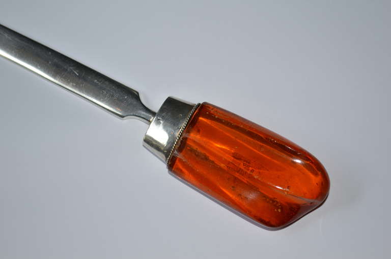 19th C. Amber and Silver Letter Opener 3