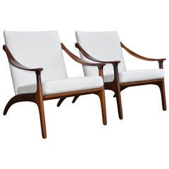 Pair of Danish Modern Lounge Chairs by Hovmand Olesen