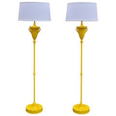 Pair of Swan Detail Floor Lamps