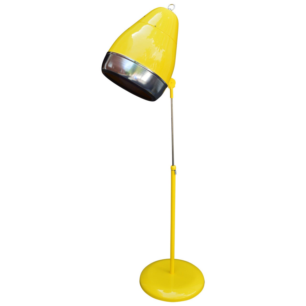 Mid-Century Modern Sunshine Yellow Hairdryer Floor Lamp, Powder-Coated