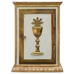 Charming Wooden and Brass Tabernacle
