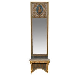 18th. c Danish Hall Mirror & Console