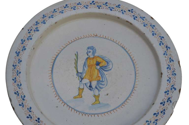 Baroque Large Italian 18th Century Faience Plate