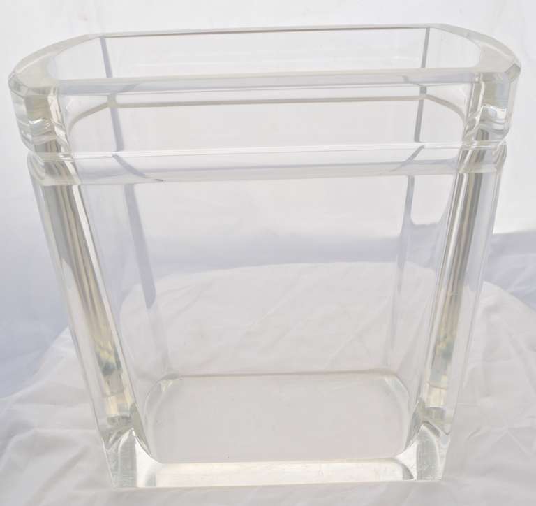 Mid-Century Modern Lucite Paper Trash Can