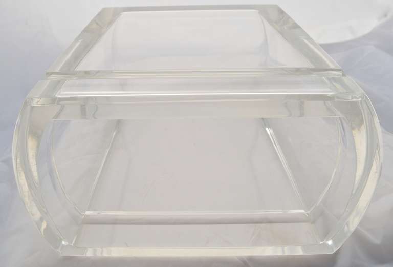 Late 20th Century Lucite Paper Trash Can