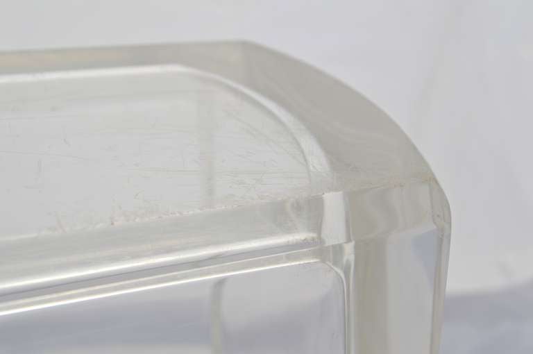 Lucite Paper Trash Can 1