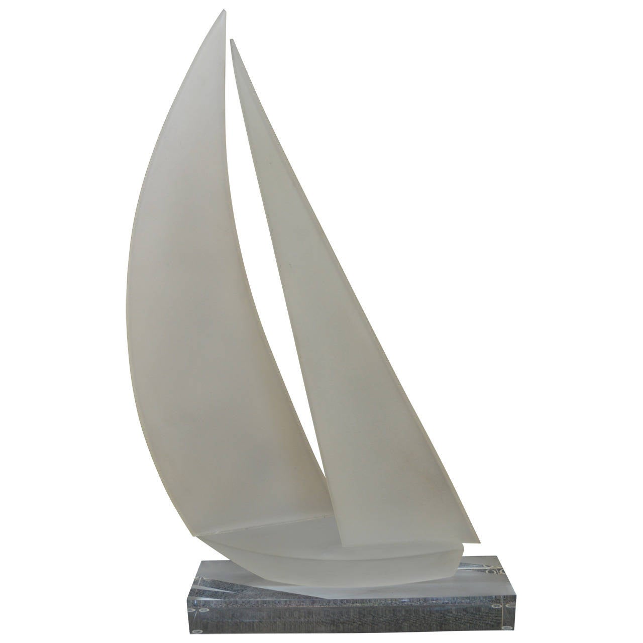American Large Lucite Sailboat Sculpture