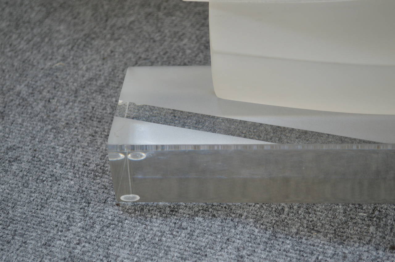 20th Century Large Lucite Sailboat Sculpture