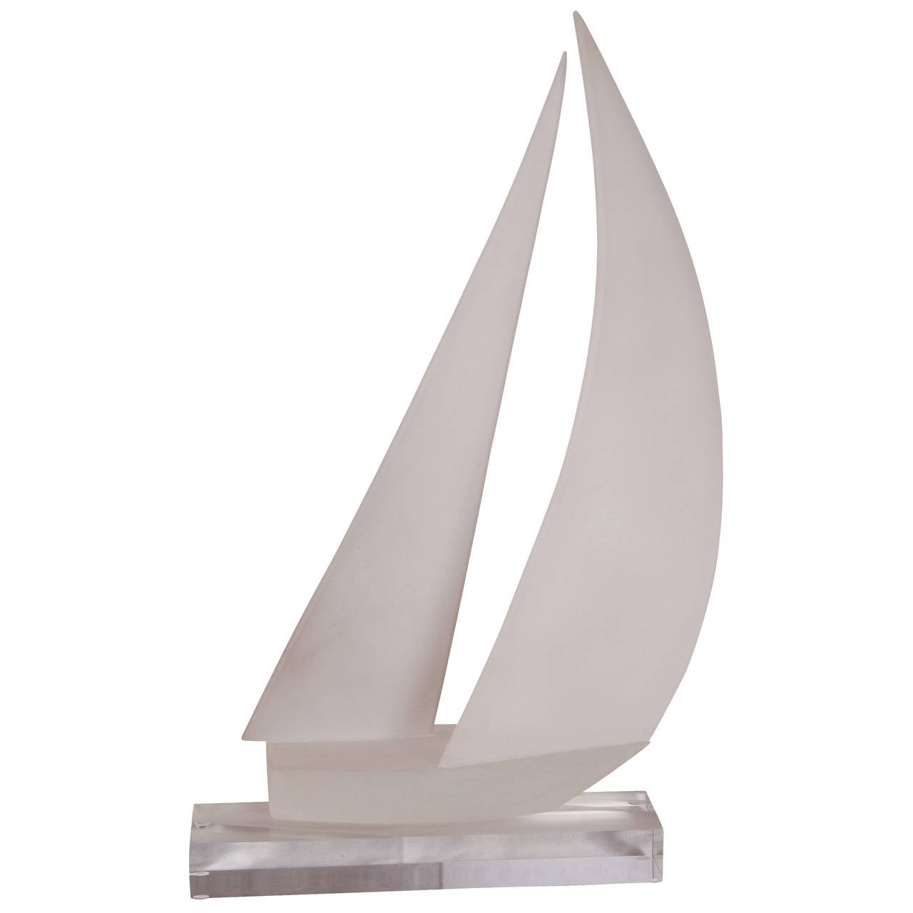 Large Lucite sailboat sculpture. Signed and numbered by 
