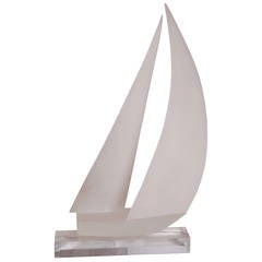 Large Lucite Sailboat Sculpture