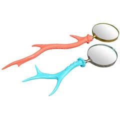 Vintage Pair of Lacquered Antler Magnifying Glasses