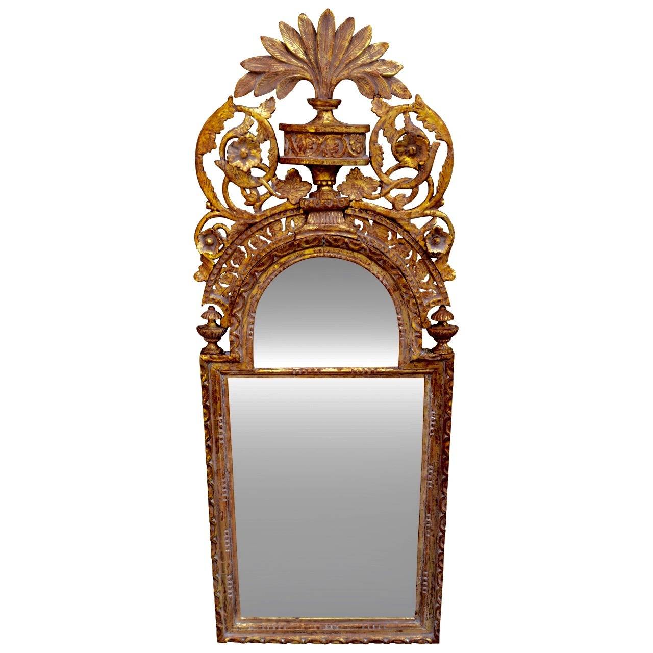 Beveled 18th Century Gilded Louis XVI Mirror
