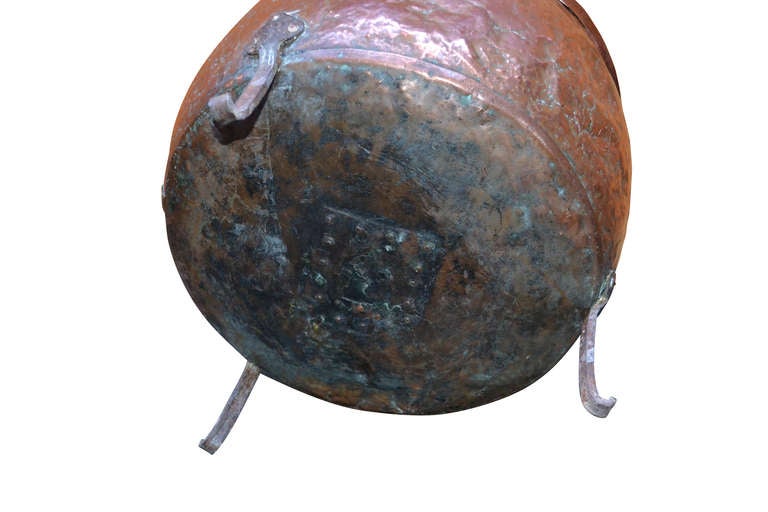 18th Century Copper Cauldron, useful for holding logs or kindling next to a fireplace.