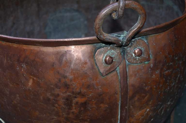 Iron 18th C. Copper Cauldron