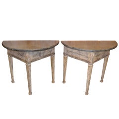 Pair of Consoles With Marble Tops