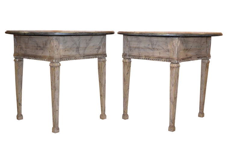 Pair of Consoles With Marble Tops