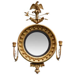 Early 19th C. Regency Period Carved Giltwood Mirror