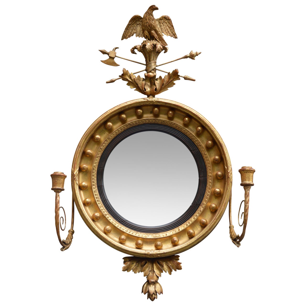 Early 19th C. Regency Period Carved Giltwood Mirror