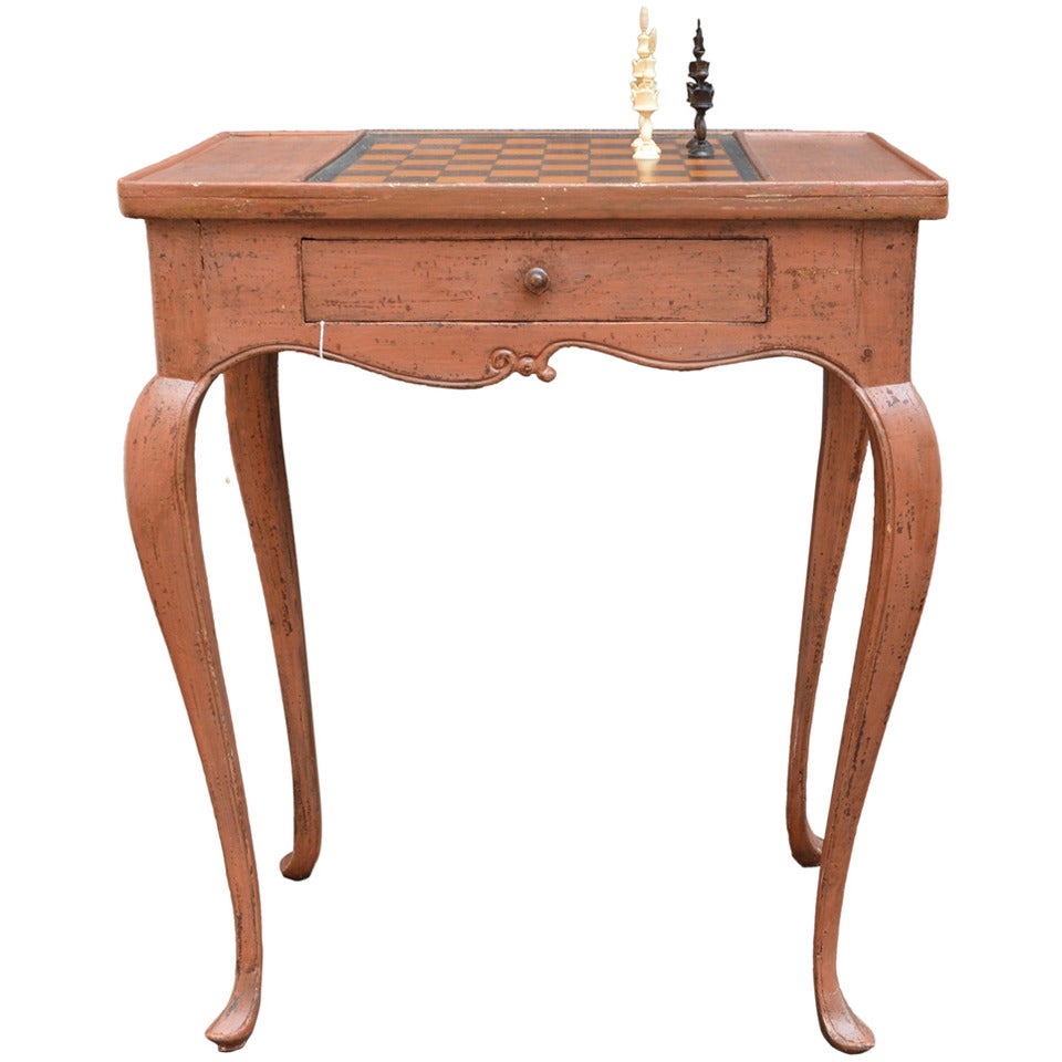 Danish Rococo Chess Game Side Table
