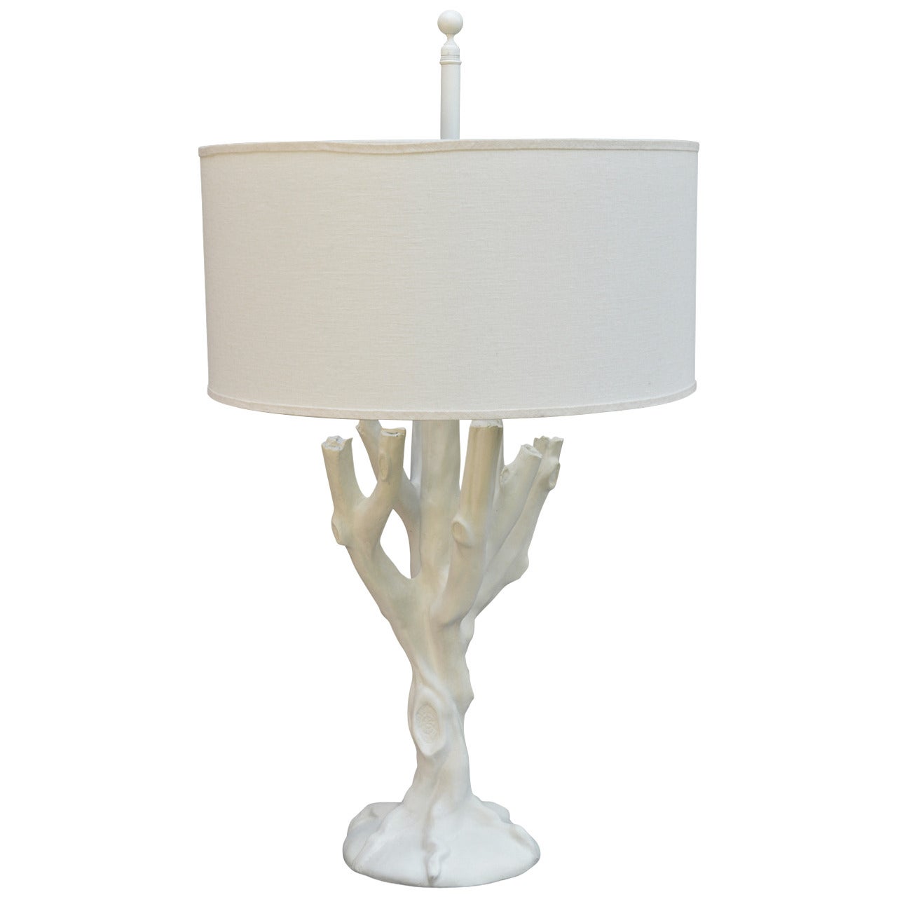 Plaster Tree Lamp In The Style Of John Dickinson
