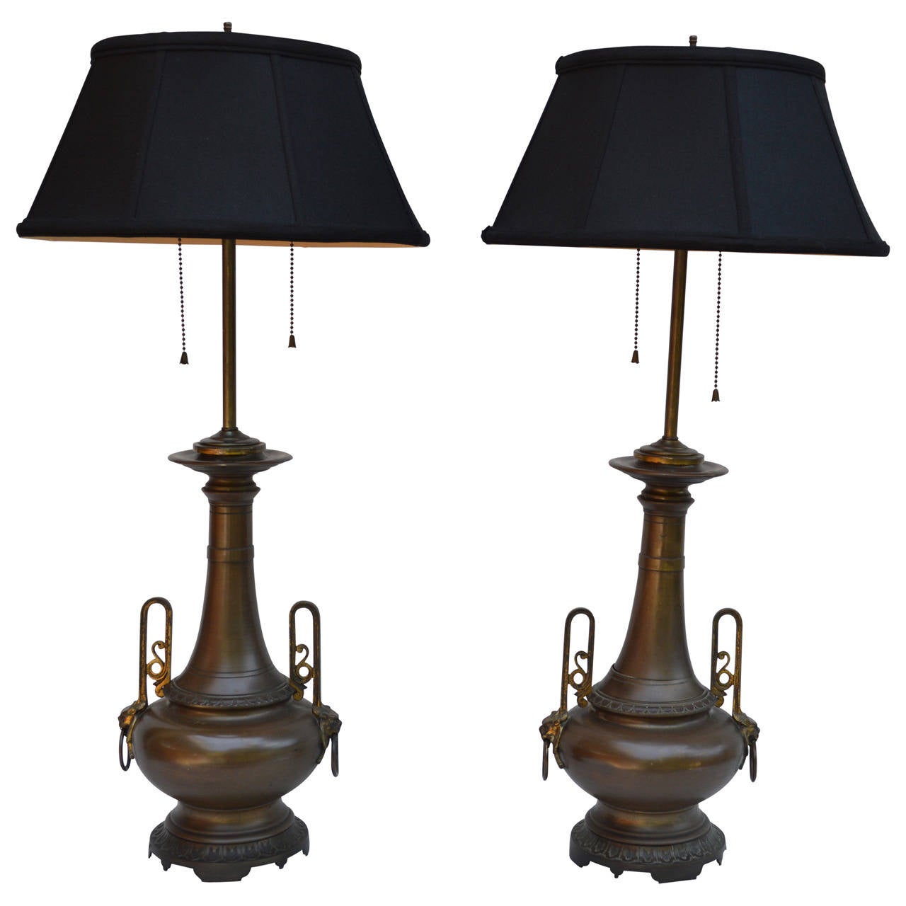 Pair Of Chinese Bronze Lamps 3