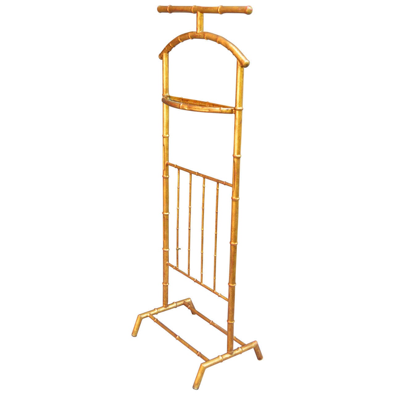 Mid-Century Modern Gilded Faux Bamboo Valet