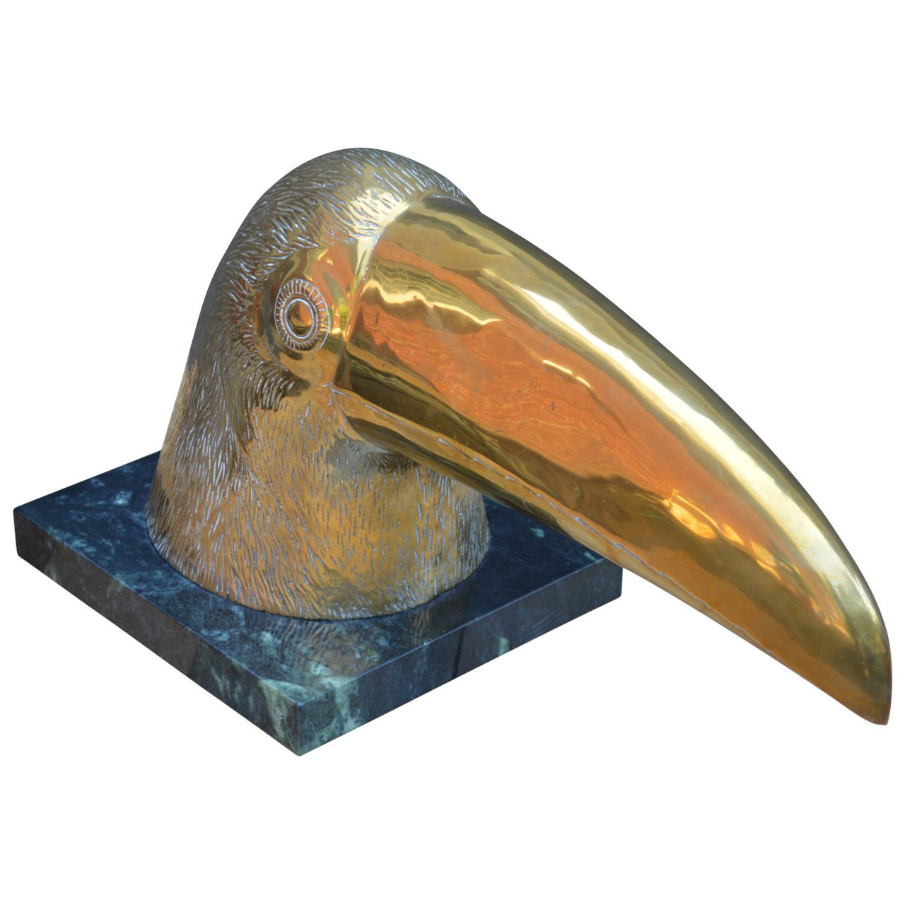 Brass Toucan on Marble Base