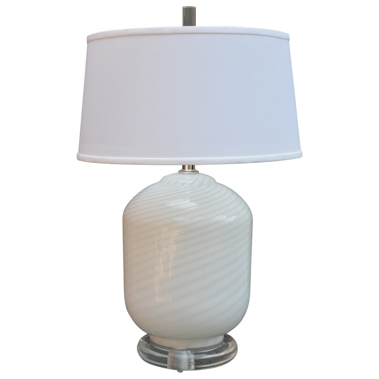 Murano Vetri Glass and Lucite Table Lamp