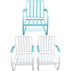 Set of Three Metal Patio Chairs