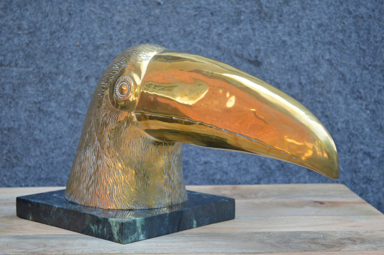 Brass Toucan on Marble Base 5