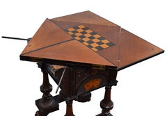 Table de jeu pliante anglaise carrée du 19ème siècle