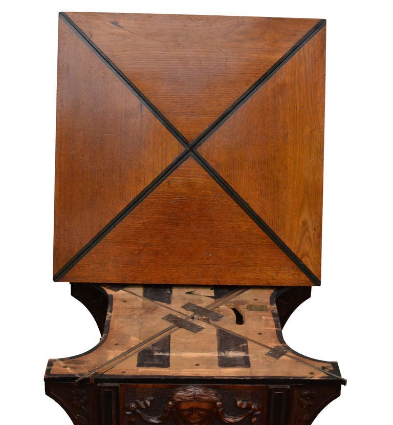 Wood Square 19th Century English Folding Game Table For Sale