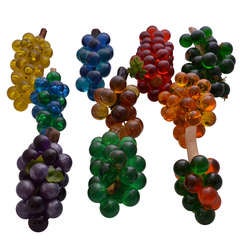 Retro Collection Of 8 Lucite Grapes