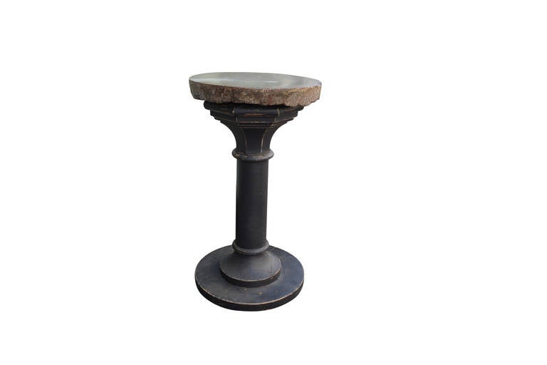 Gustavian Swedish Stone Top Pillar Table