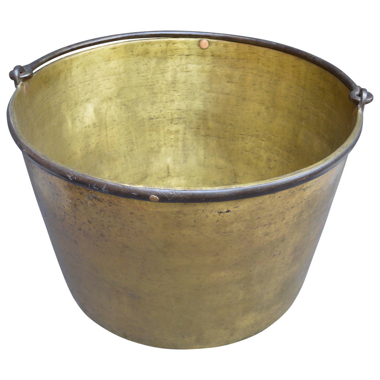 Forged Large Early 19th Century Brass Cauldron