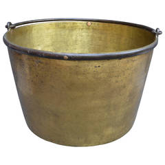 Antique Large Early 19th Century Brass Cauldron