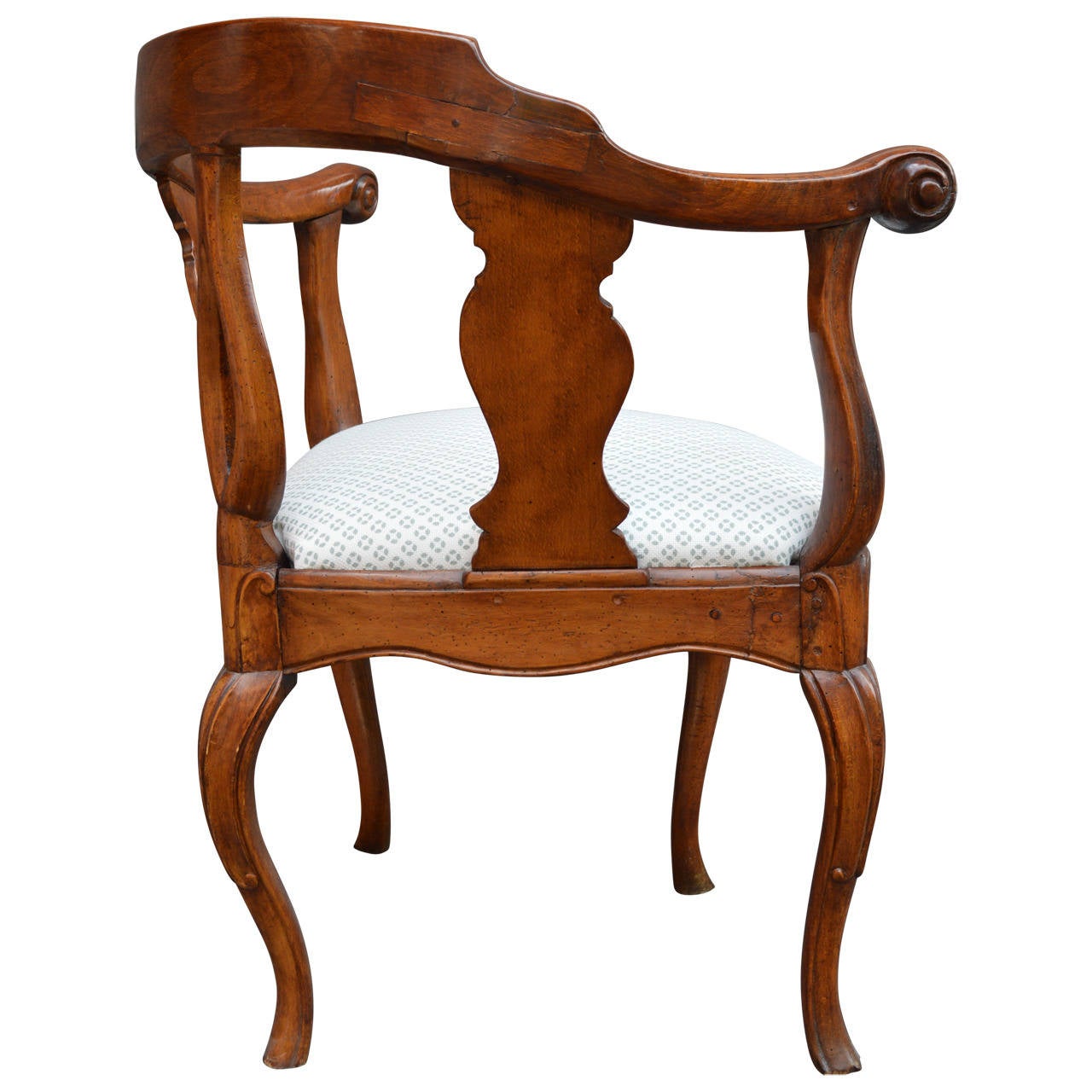 Danish 18th Century Rococo Corner Armchair Chair In Good Condition In Haddonfield, NJ