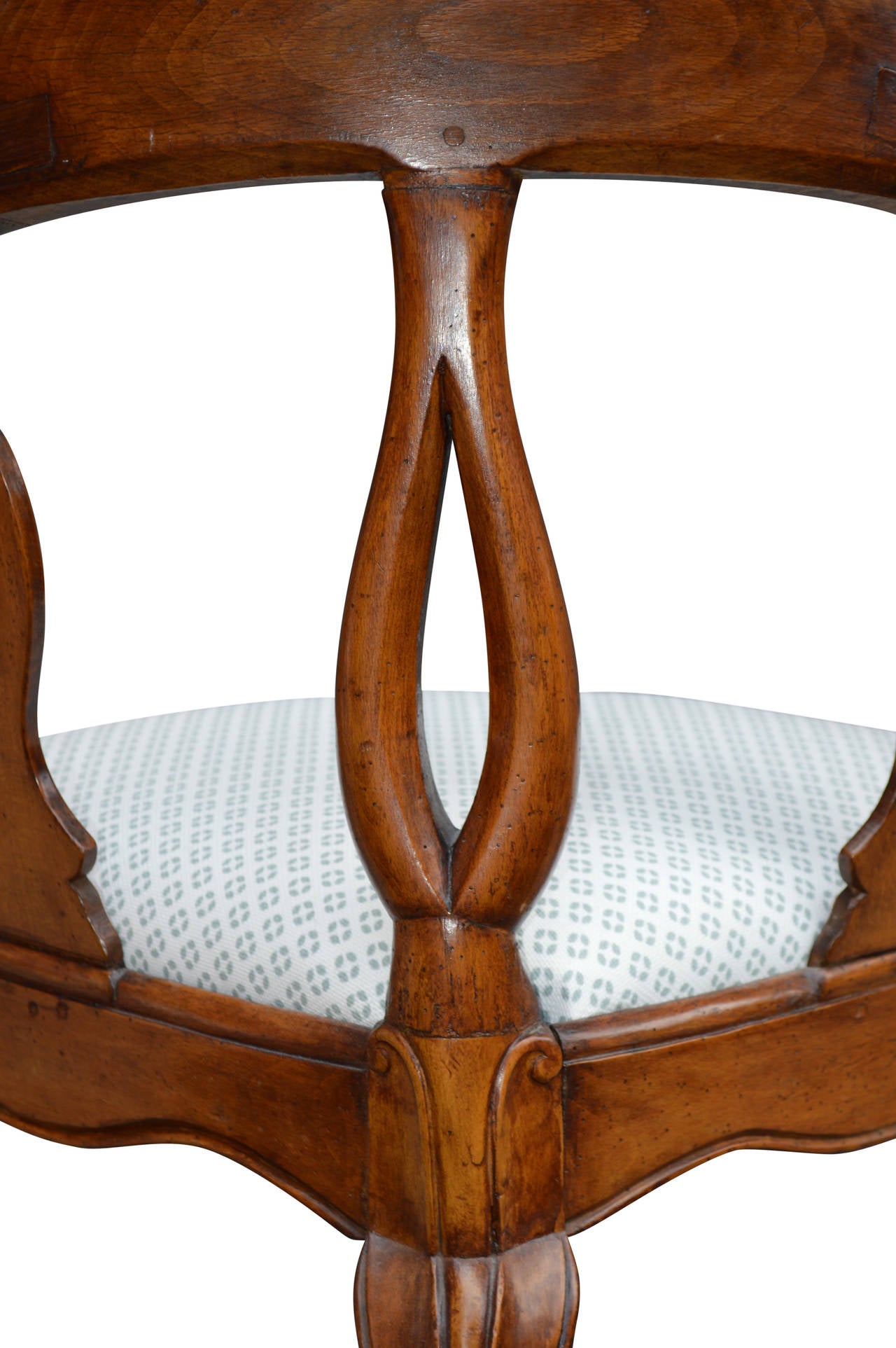 Hand-Carved Danish 18th Century Rococo Corner Armchair Chair