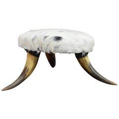 Antique Longhorn Footstool, circa 1890s