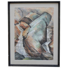 Helen Keen Waterfall, Charcoal Drawing 4