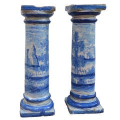 18th C. German Faience Columns