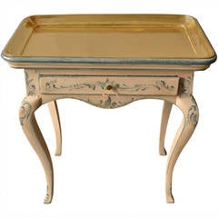 18th Century Rococo Side Table with Brass Tray 6