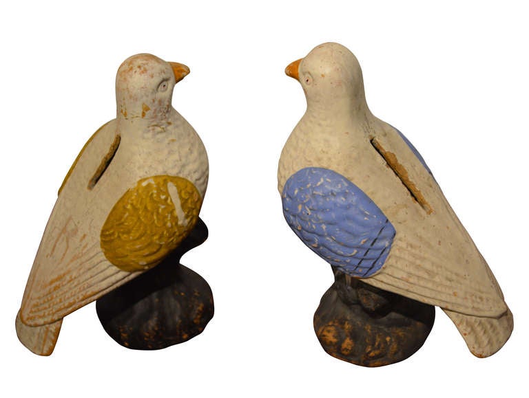 Pair of 19th c Pottery Piggy-bank 1