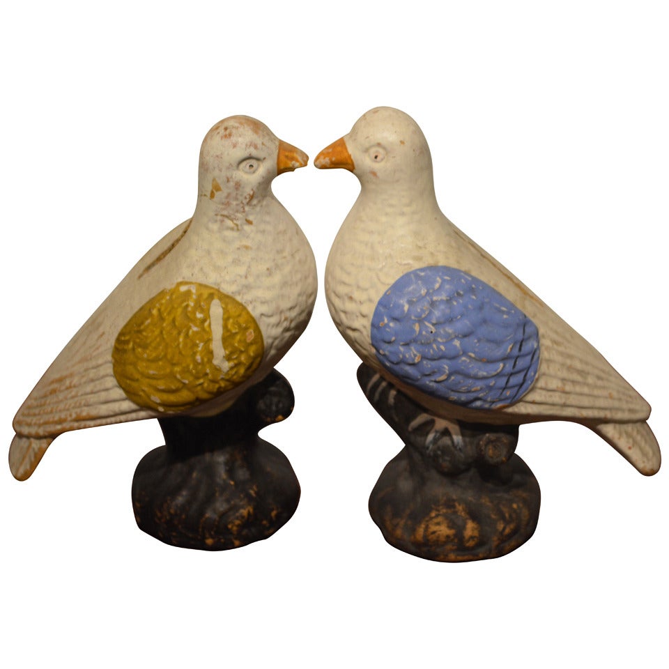 Pair of 19th c Pottery Piggy-bank