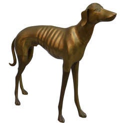 19th C. Full-size Italian Greyhound Sculpture