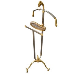 Italian Mid-Century Nickle 
Brass Gentleman
s Valet