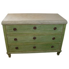 Gustavian Chest of Drawers with Marbled Top