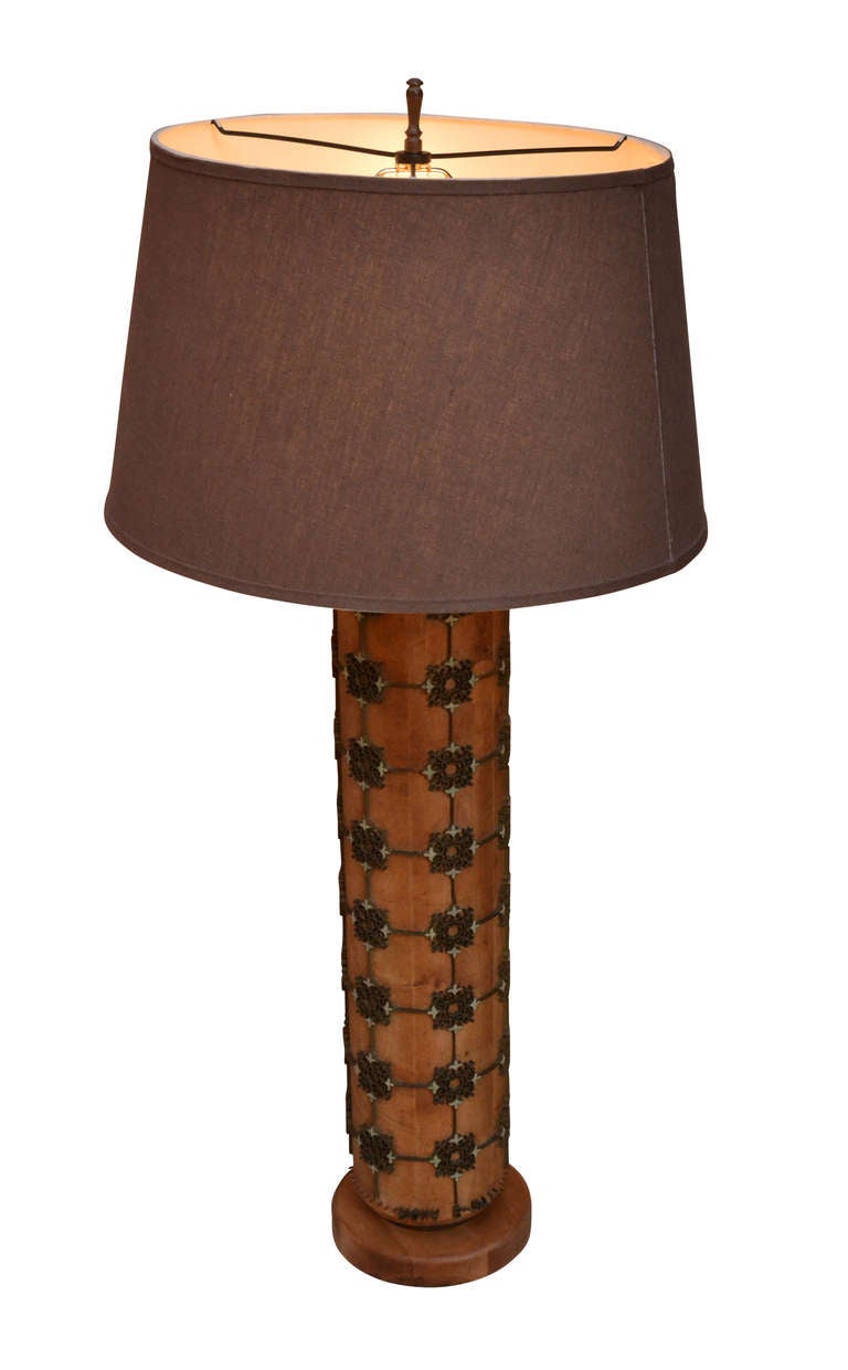 Danish Lamp, Made From Tapestry Roll, Denmark
