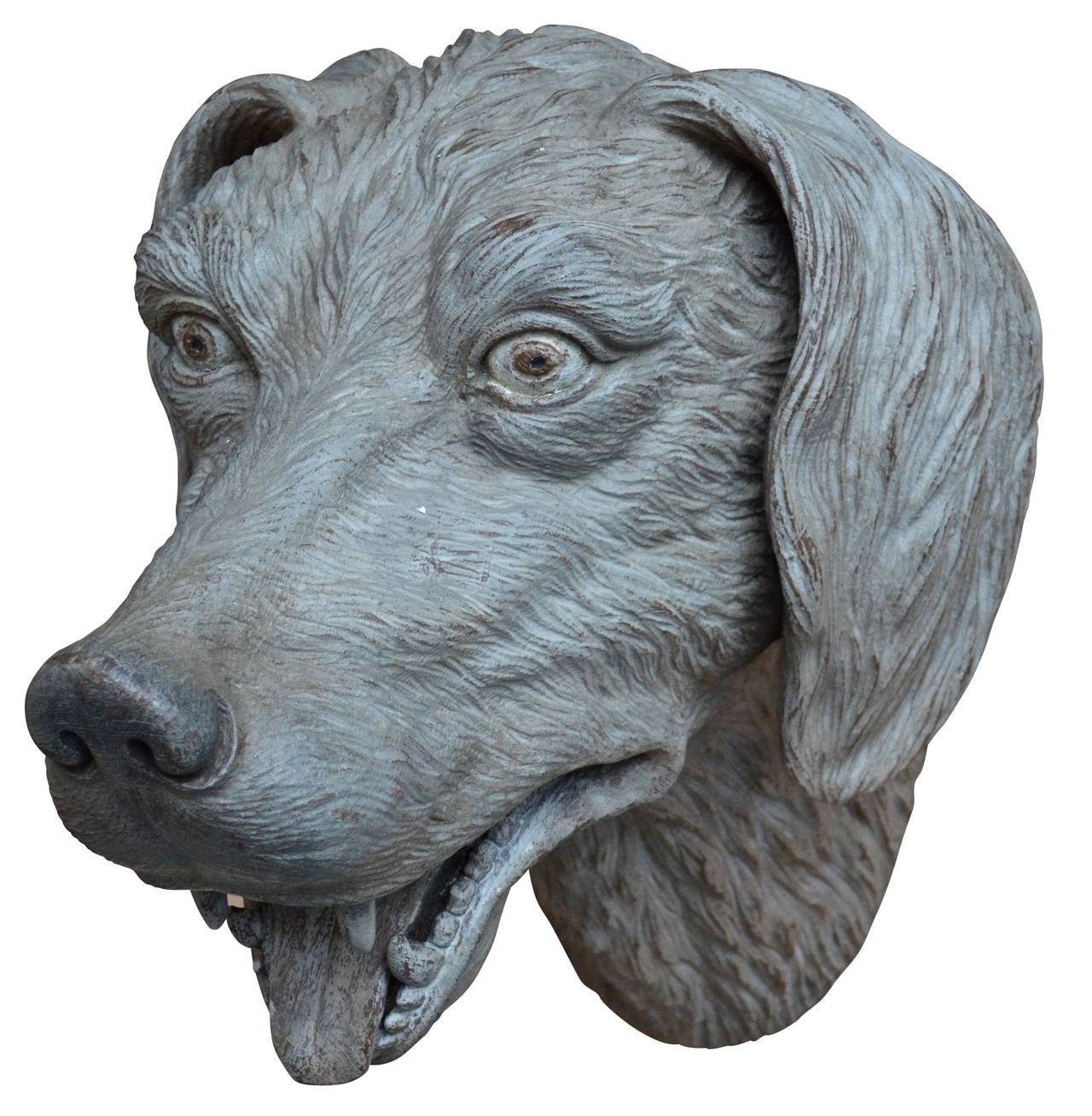 Large Carved 19th Century Wooden Dog's Head at 1stDibs large carved