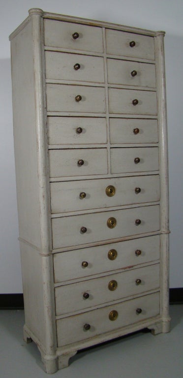 Tall Gustavian Kitchen Chest of Drawers 1